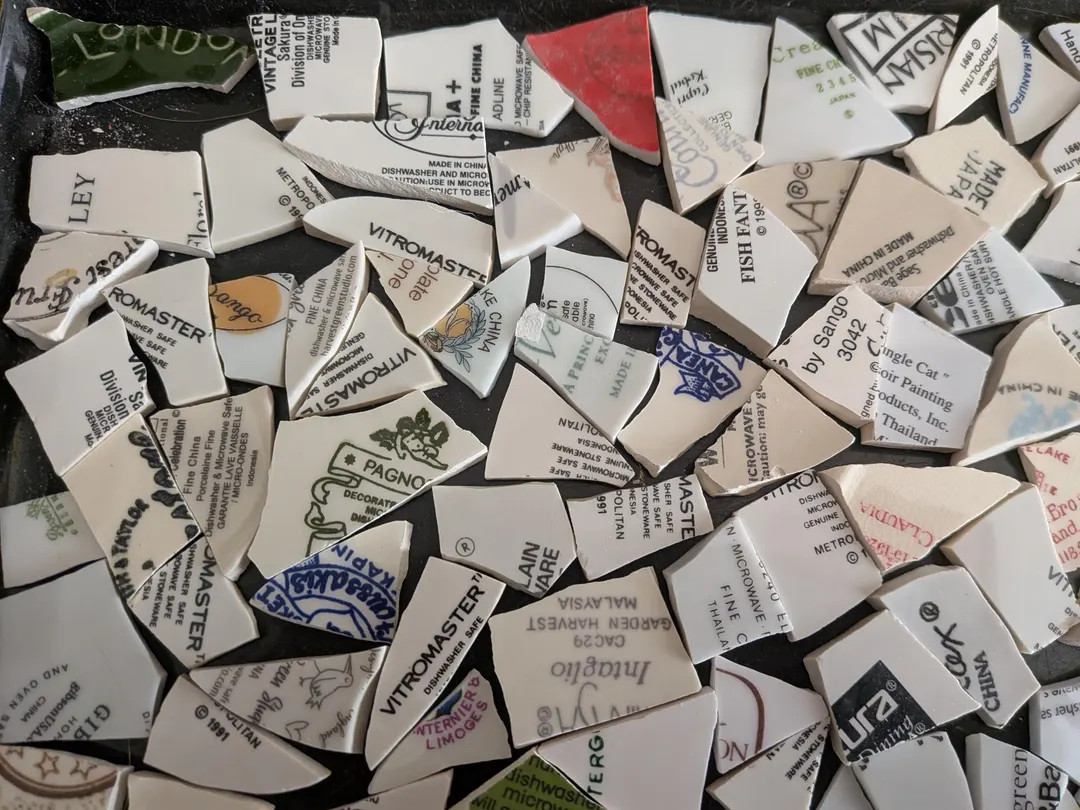 Mosaic Tiles Split Maker Mark Names Words Ceramic Stoneware Broken Plate Dish - Etsy | Etsy (US)