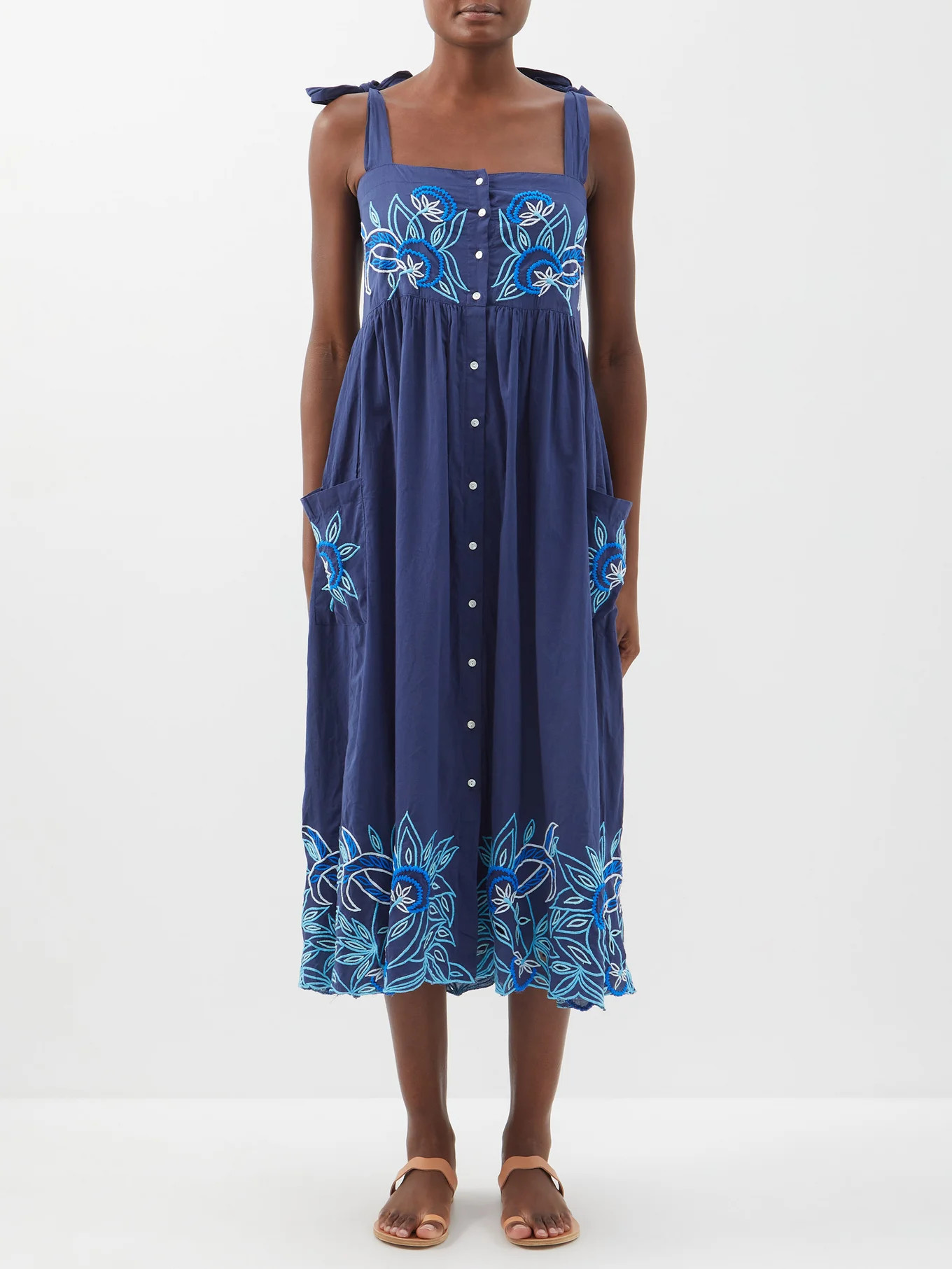 Embroidered cotton dress | Matches (US)