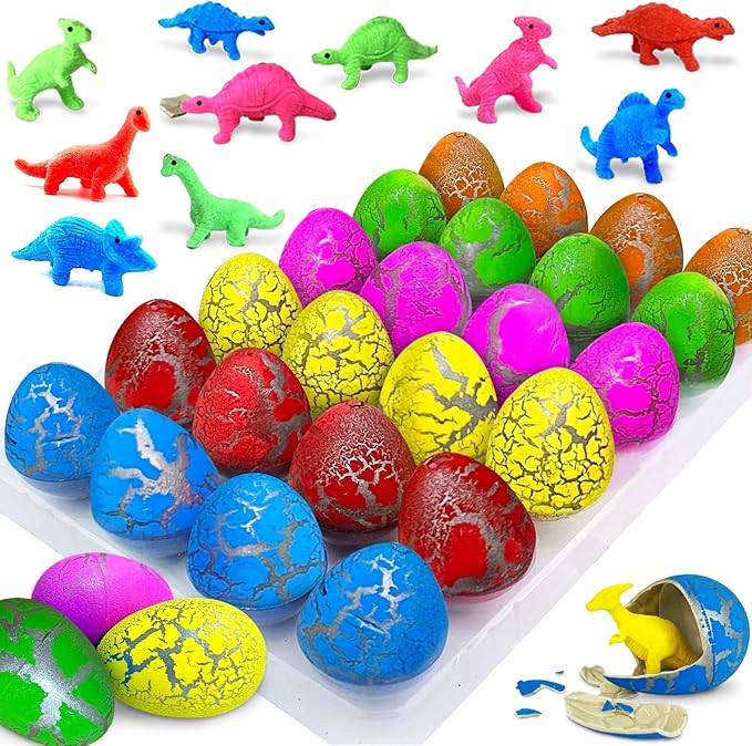 [Fast Hatching 2 Hrs] 24 Pack Jumbo Easter Dinosour Eggs Grow in Water Dinos Toys Easter Baskets ... | Amazon (US)