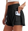 PINSPARK Women's 2 in 1 Running Shorts High-Split Athletic Short High Waisted 3" Liner Workout Gy... | Amazon (US)