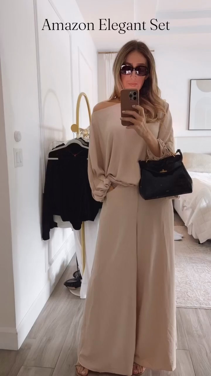 Amazon elegant set that I’m in love with! 
The fitting is gorgeous, supper chic, and flowing. Fits true to size and I’m wearing size small

#LTKU #LTKootd #LTKSeasonal