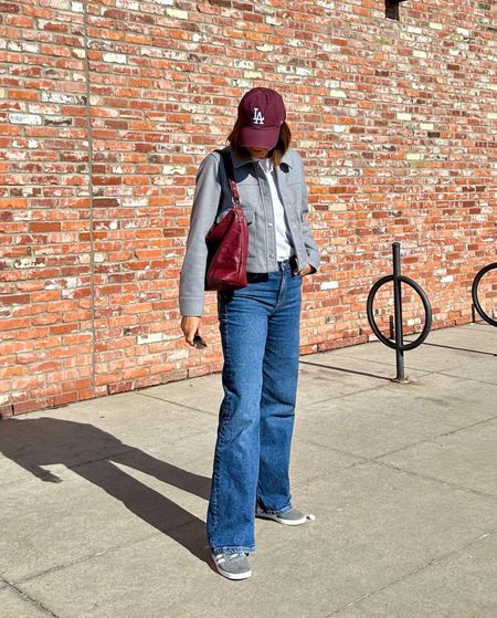 Pops of burgundy! 
Bag and cap are from Amazon.
Jeans are Gap and on major sale (40% off + use codes FAMILY and TREAT for additional discounts! Fit tts, I’m 5’ 7 wearing size 4 regular.
My cropped jacket fits tts, I’m in a Small, I would have sized up for more room to layer but for just a tee it’s a good fit.


#LTKstyletip #LTKshoecrush #LTKitbag