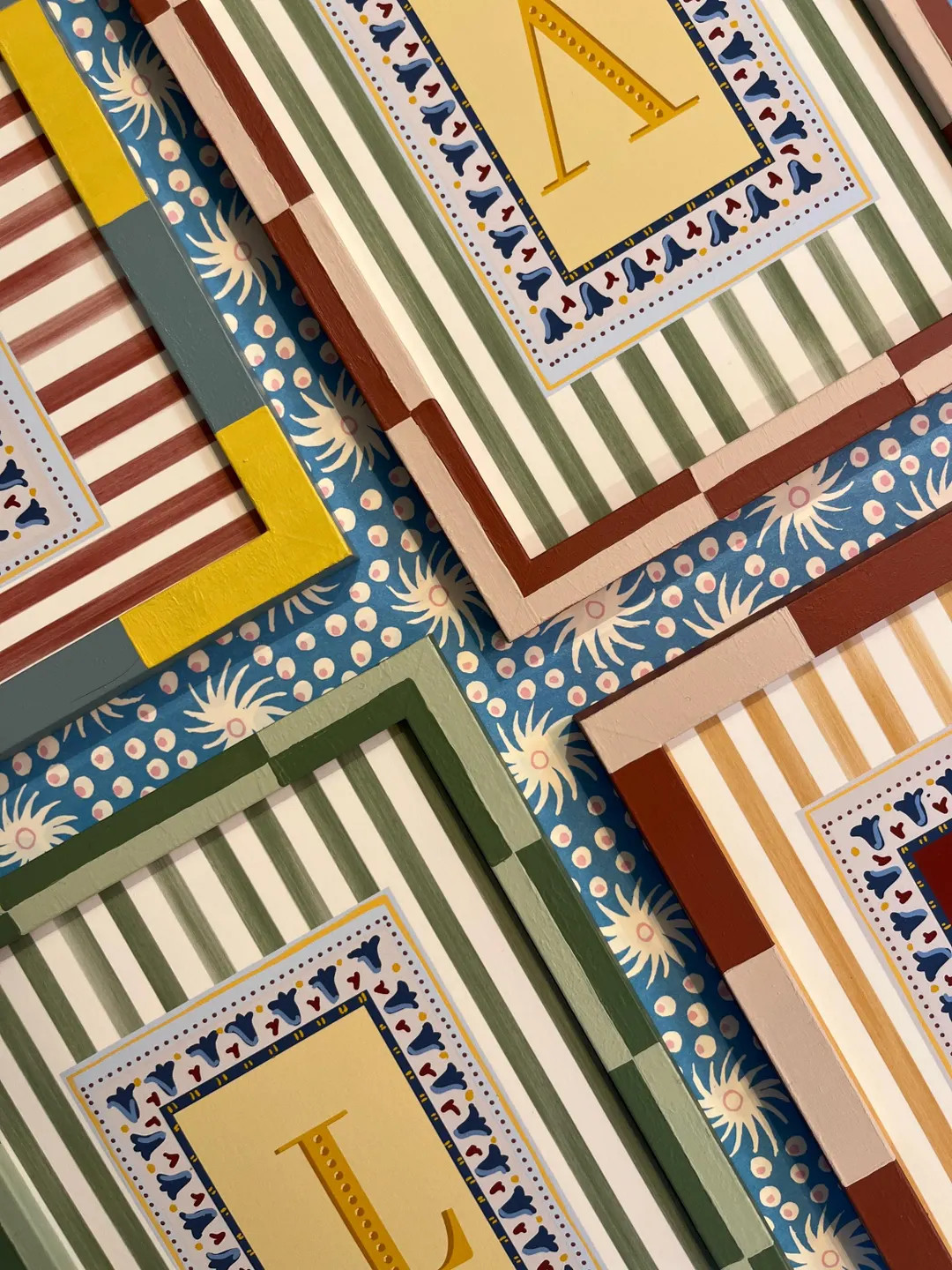 Striped Border Wall Art | Personalised Letter Print | A5 A4 A3 | Personalized Gift - Etsy | Etsy (US)