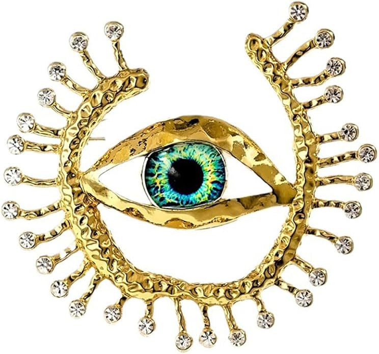 Vintage Evil Eye Brooch Pin Good Lucky Crystal CZ Evil Eye Lapel Pin for Women Unique Rhinestone ... | Amazon (US)