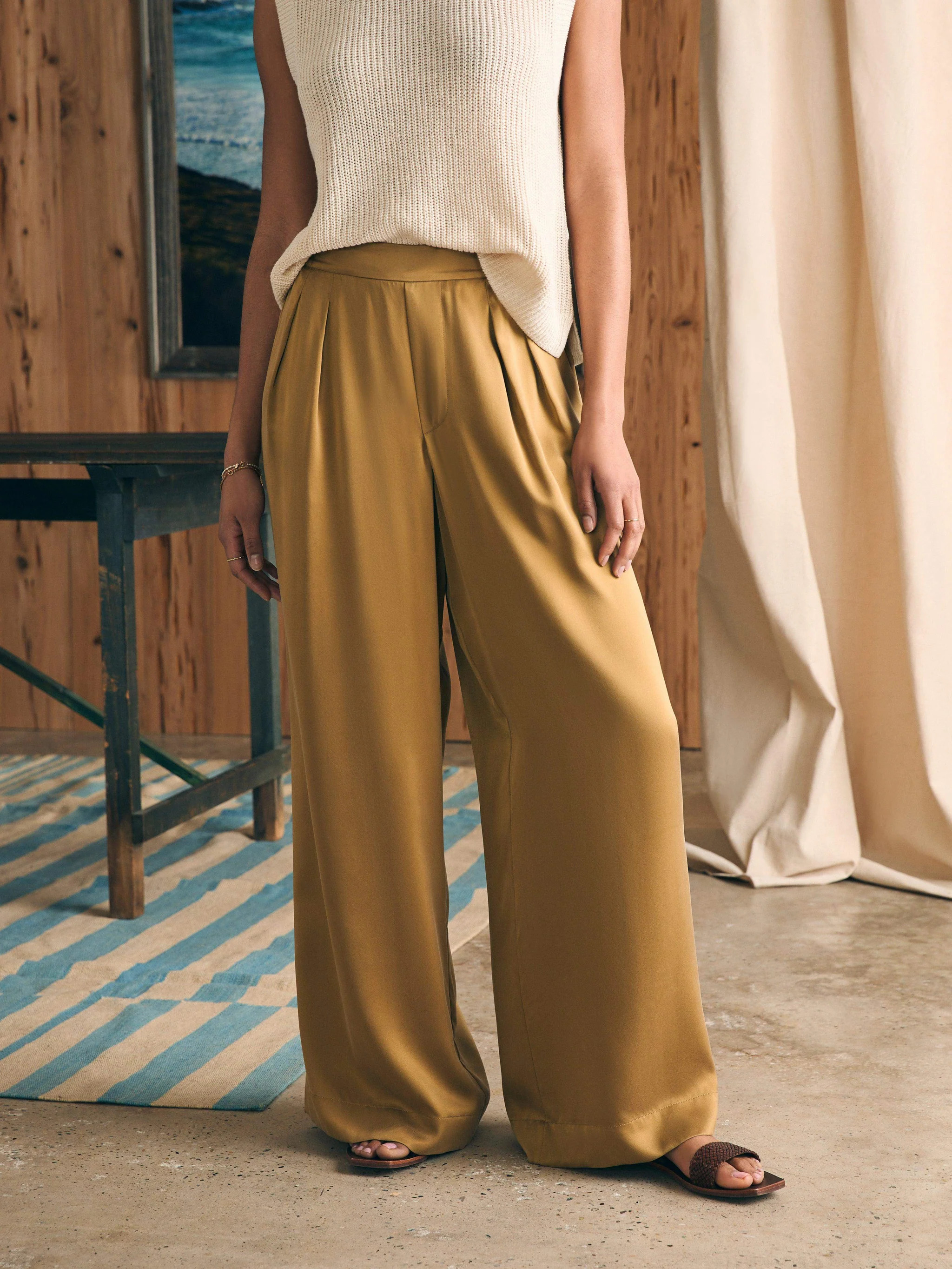 Sandwashed Silk Gemma Pant - Antique Bronze | Faherty