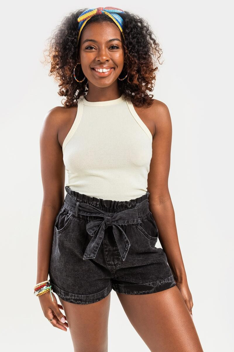 Harper Heritage Paperbag Denim Shorts | Francesca’s Collections