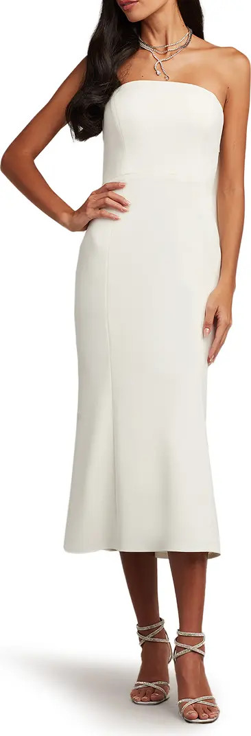 Back Bow Strapless Midi Dress | Nordstrom