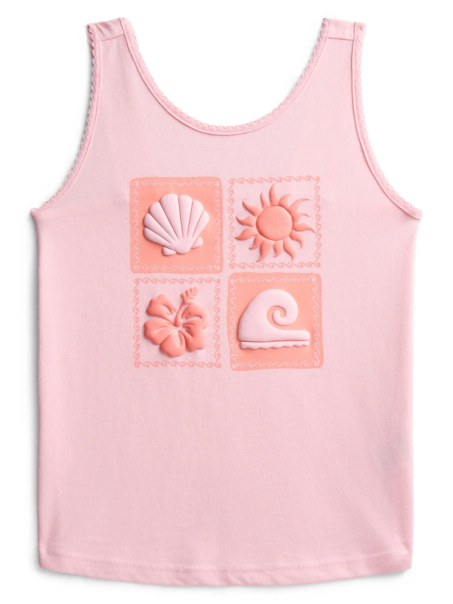 Wonder Nation Little Girls' Graphic Tank Top with Scalloped Trim, Sizes 4-10 | Walmart (US)