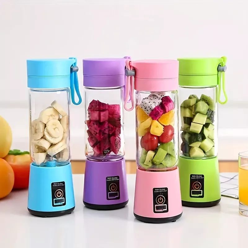 Portable Blender Mini Blender With 6 Blades Usb Rechargeable - Temu