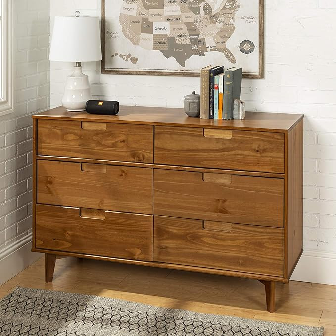 Walker Edison Furniture AZR6DSLDRCA Dresser Caramel | Amazon (US)