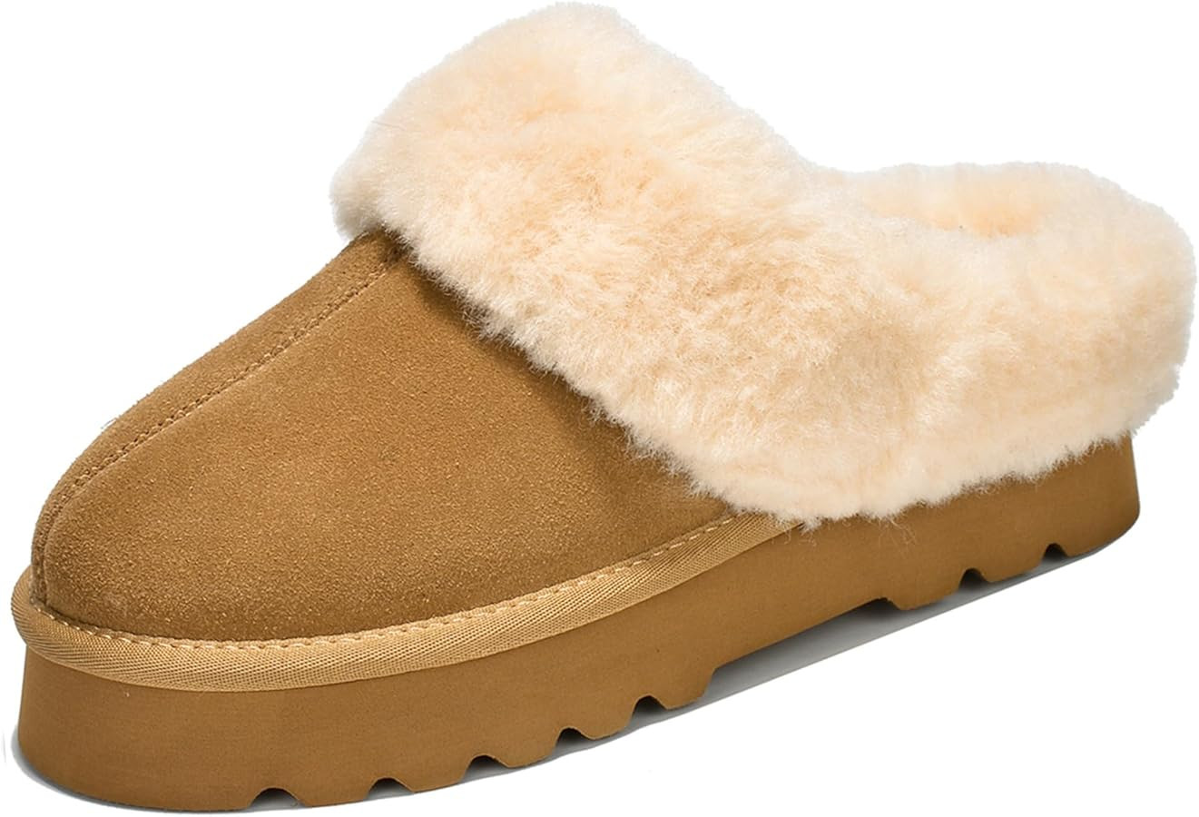 Project Cloud Genuine Suede Slippers for Women Indoor Outdoor Fuzzy Slippers - Platform Sandals W... | Amazon (US)
