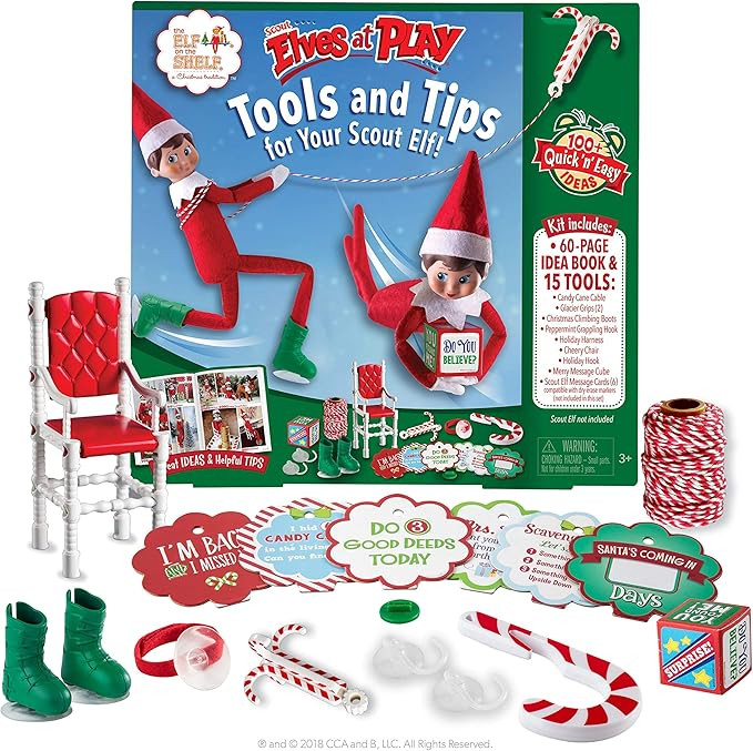 The Elf on the Shelf Elves at Play Tools and Tips for Your Scout Elf - 60-Page Guide Book with 10... | Amazon (US)