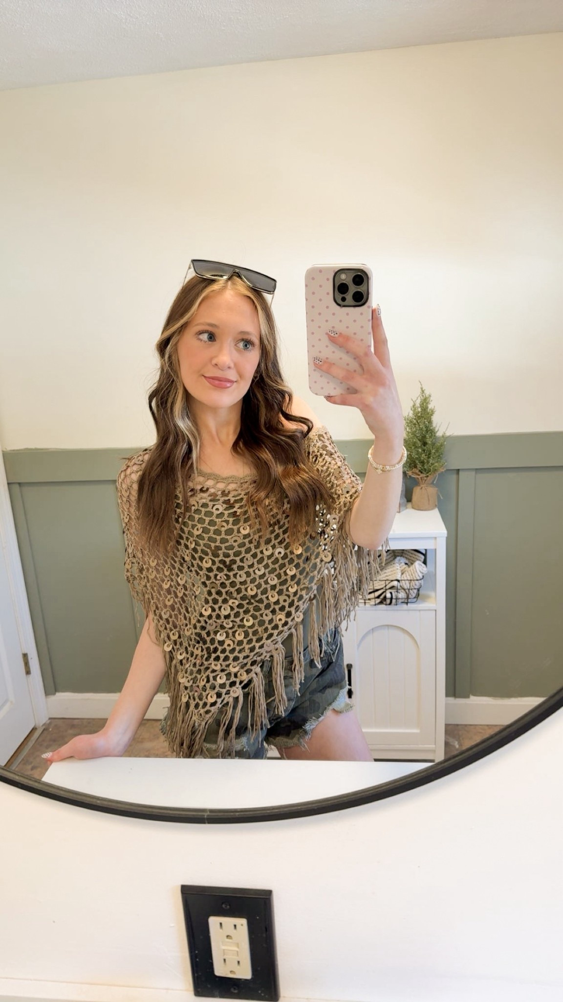 Camo denim shorts are from free people but I got them on depop!! @Garage Clothing #quay #garageclothing #edikted #poncho #festivalootd #concertlook 

#LTKgrwm #LTKNYFW #LTKootd