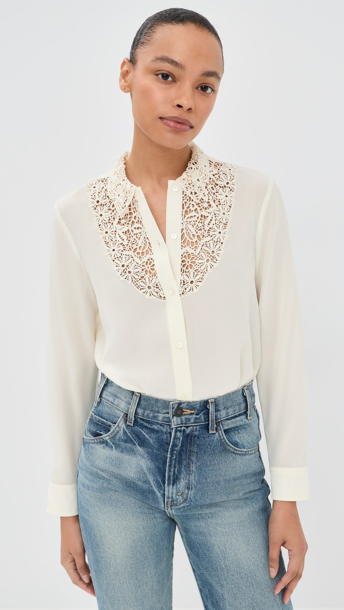 Zola Lace Silk Shirt | Shopbop