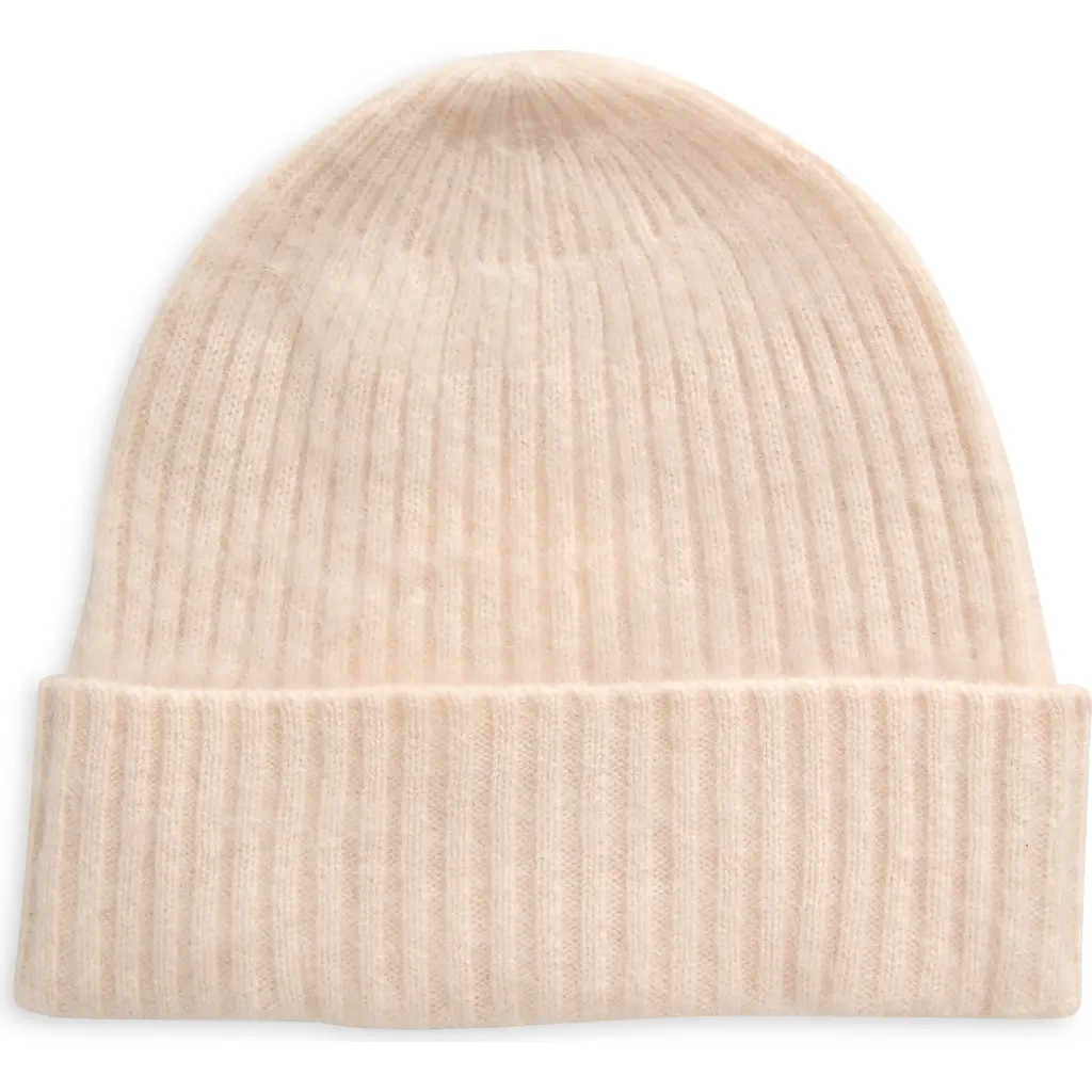 Nordstrom Brushed Cashmere Beanie in Beige Beach at Nordstrom | Nordstrom