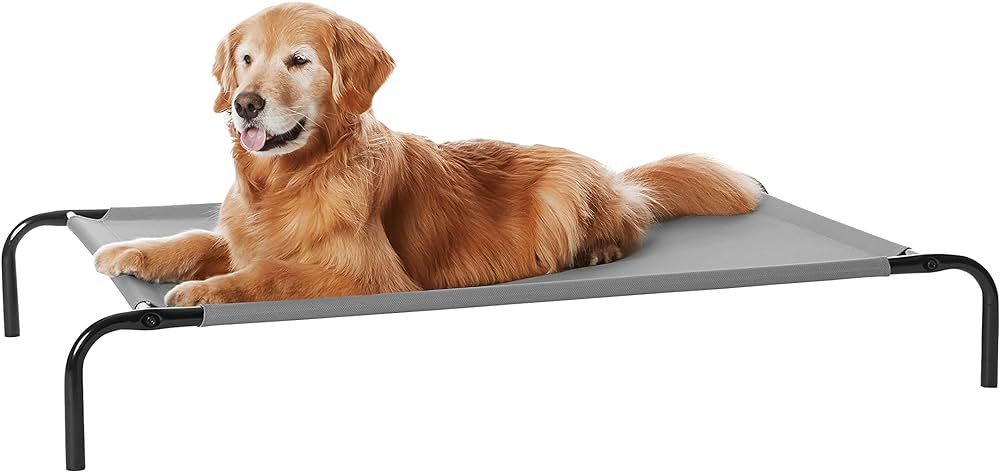 Amazon Basics Cooling Elevated Dog Bed with Metal Frame, Large, 51 x 31 x 8 Inch, Grey | Amazon (US)