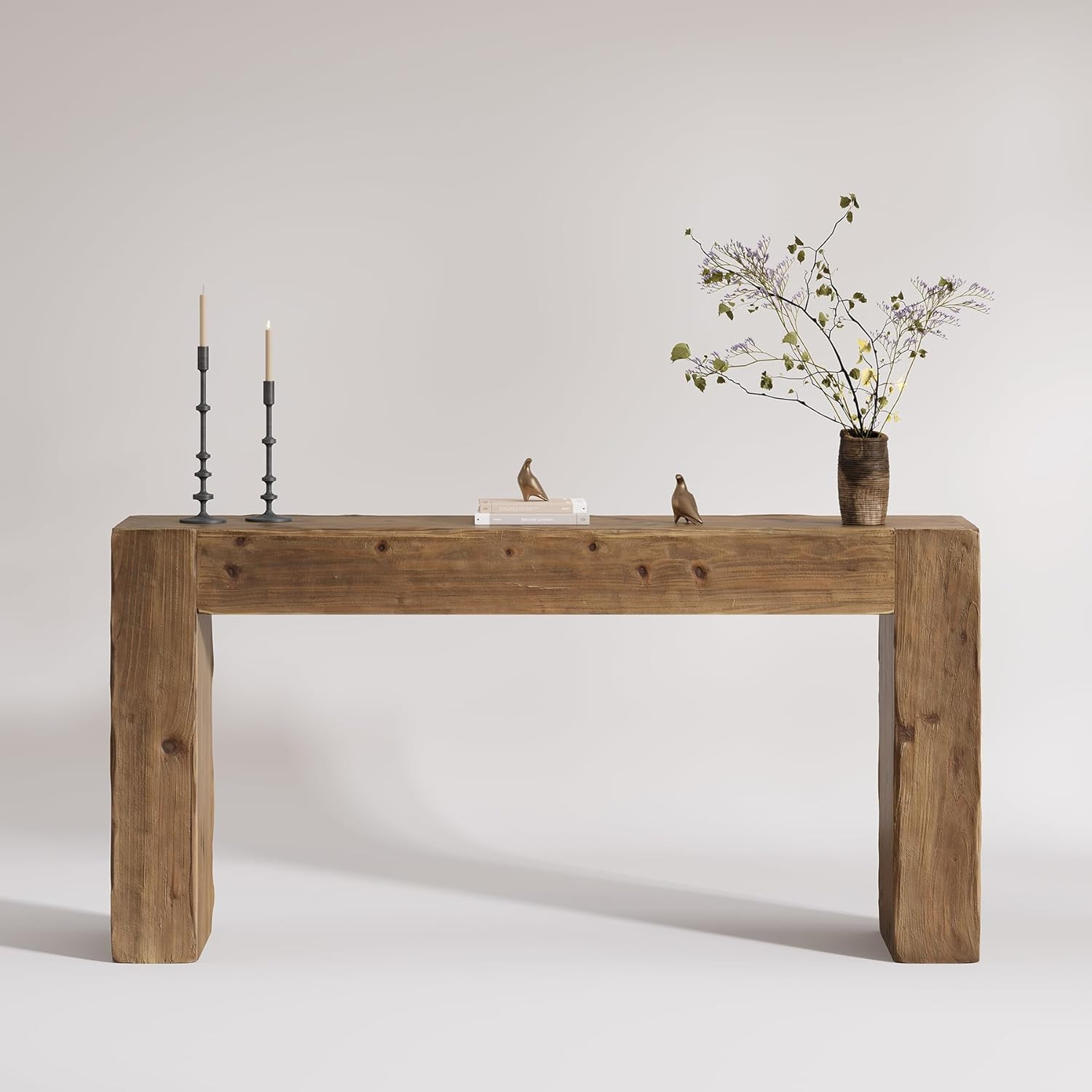 Solid Wood Console Table, 63-Inch Farmhouse Sofa Table Behind Couch for Entryway, Living Room, Fo... | Amazon (US)