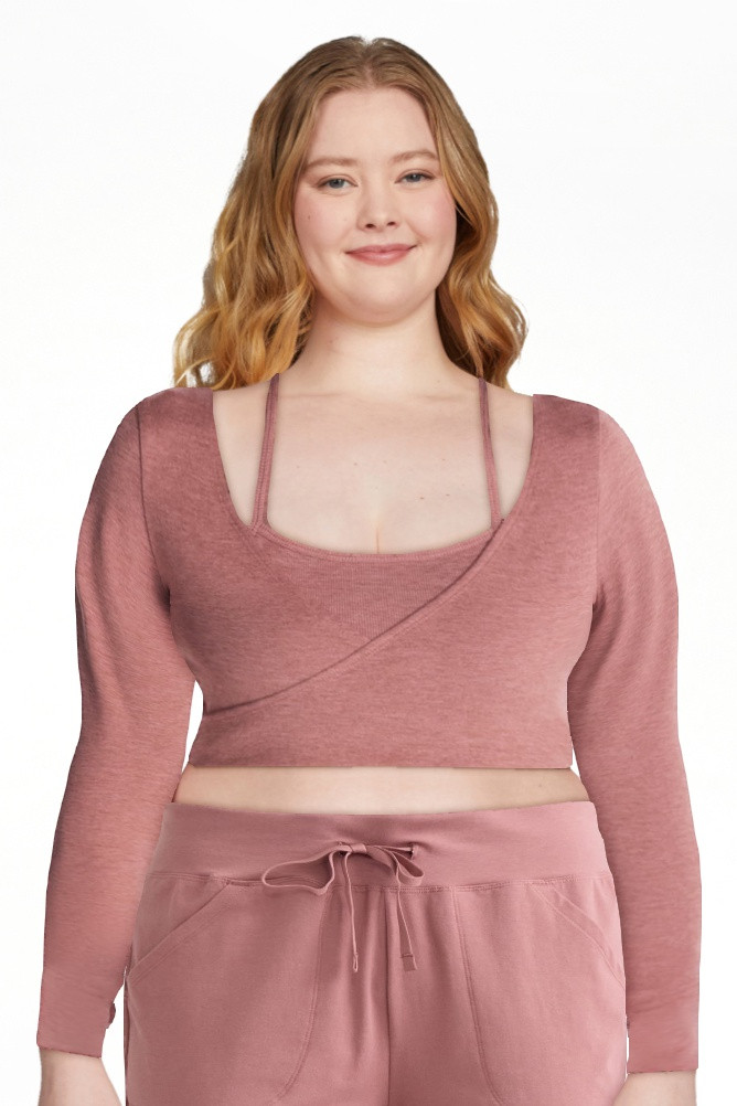 Athletic Works Women's ButterCore Wrap Top with Built In Bra, Sizes XS-XXXL | Walmart (US)