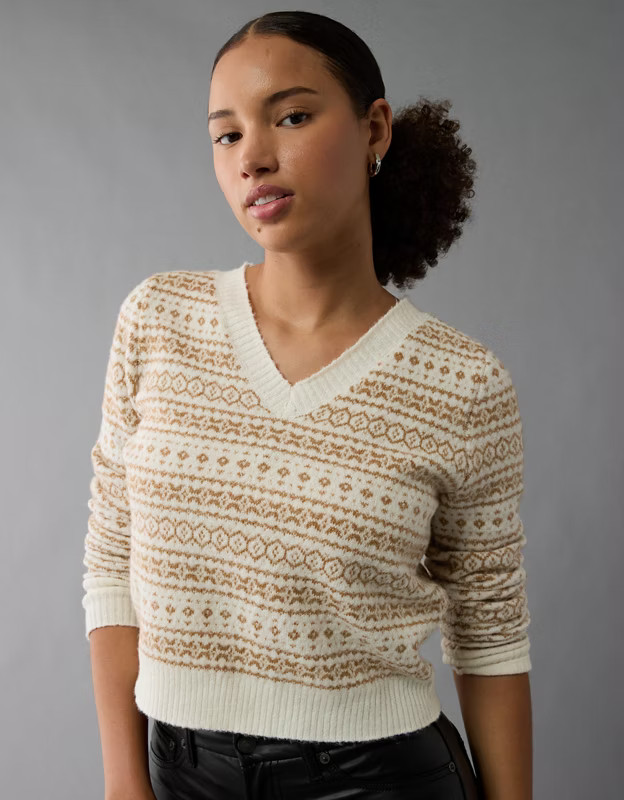 AE Whoa So Soft Shrunken V-Neck Sweater | American Eagle Outfitters (US & CA)