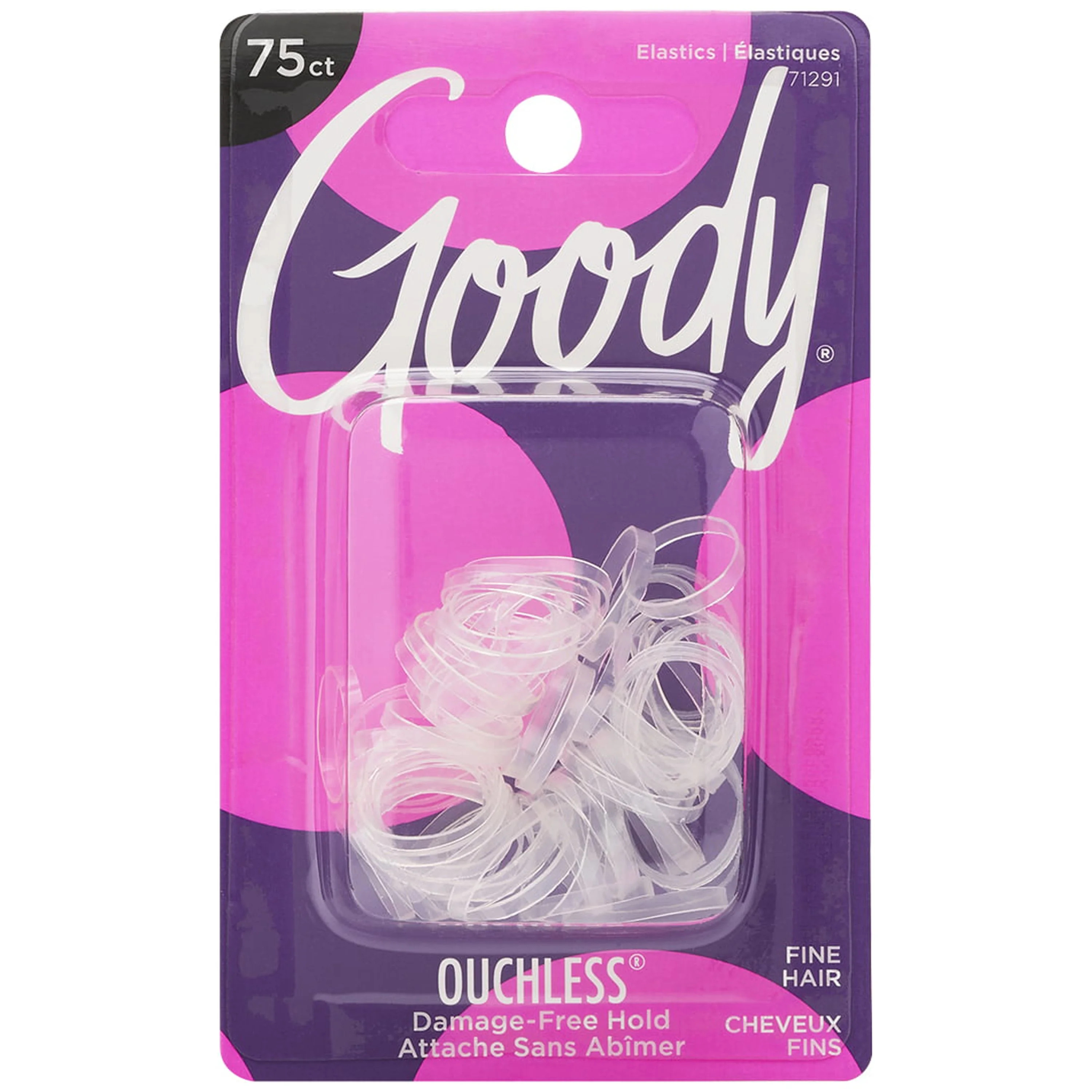 Goody Ouchless Mini Poly Bands, No Metal Hair Elastics, Ponytail Holder, Clear, 75 Ct | Walmart (US)