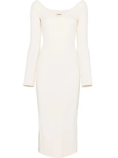 KHAITE Robe mi-longue Pia En Maille Nervurée - Farfetch | Farfetch Global