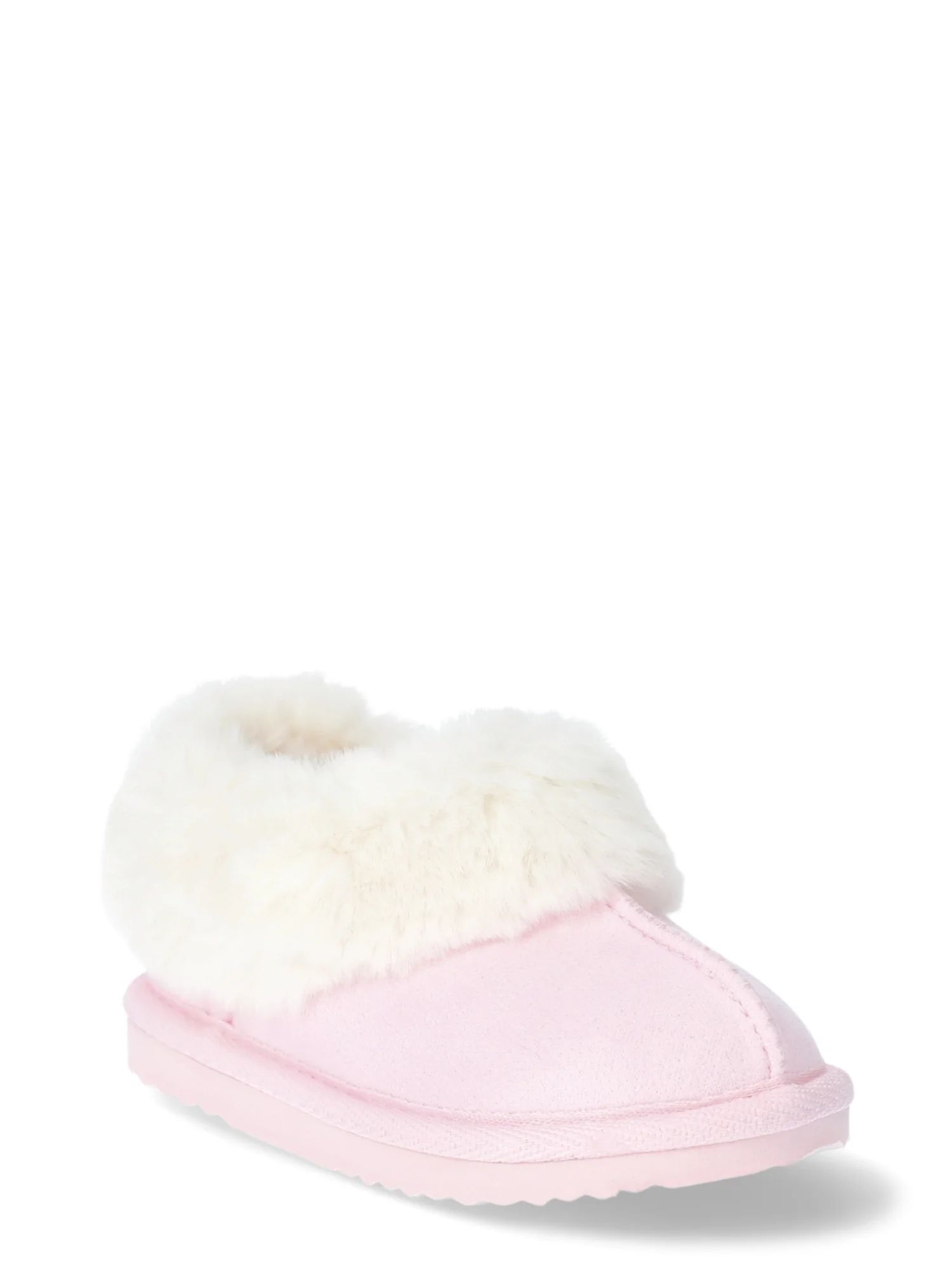 Wonder Nation Infant Girl Fur Trim Slipper | Walmart (US)