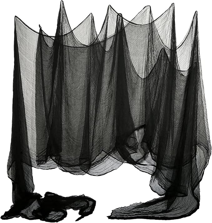 500 X 85" Halloween Black Creepy Cloth Decorations Spooky Fabric Halloween Decorations for Indoor... | Amazon (US)