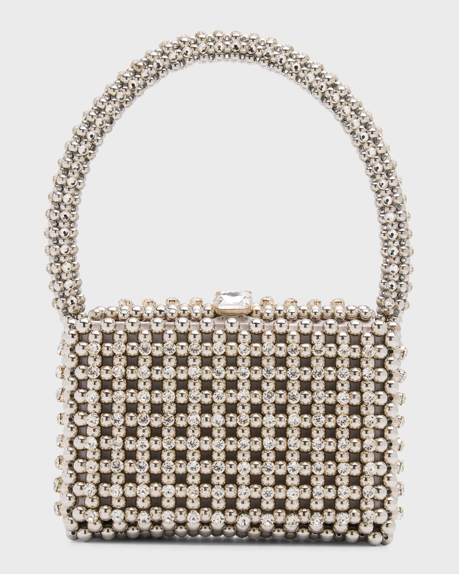 Eclipse Pearly Crystal Top-Handle Bag | Neiman Marcus
