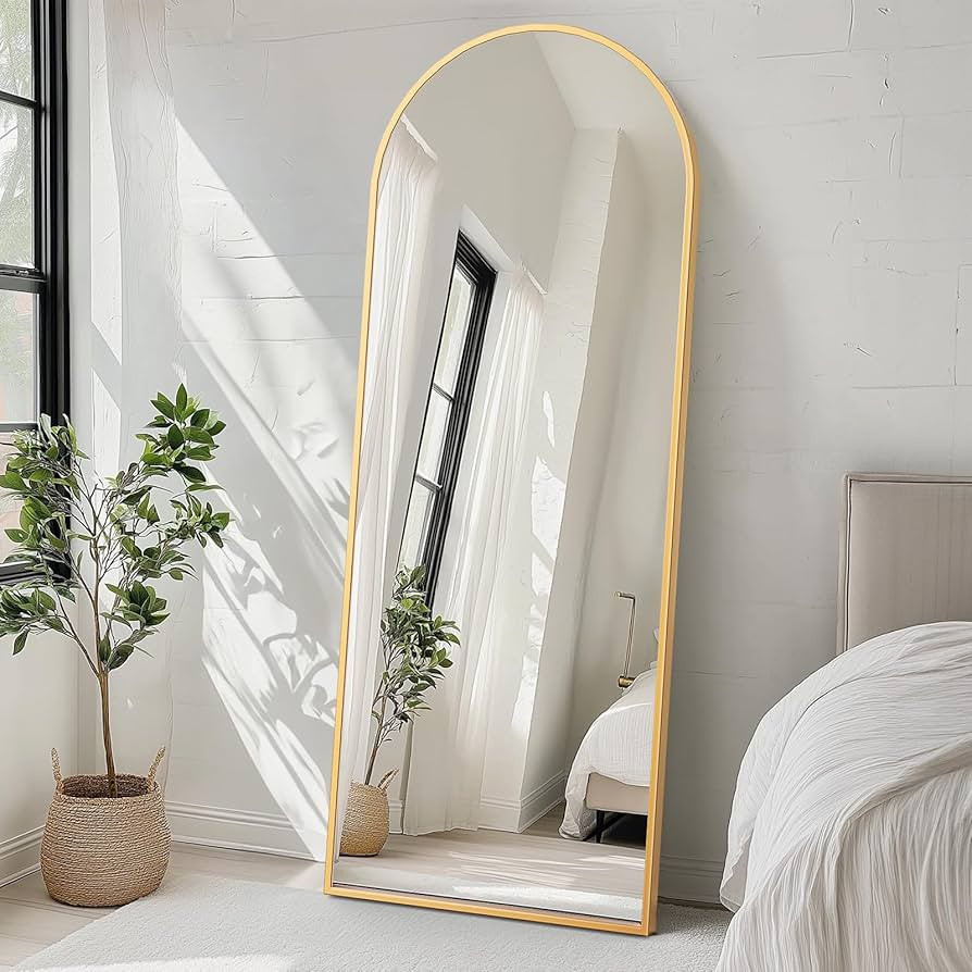 Sweetcrispy Arched Full Length Mirror 71"x26" Full Body Floor Mirror Standing Hanging or Leaning ... | Amazon (US)