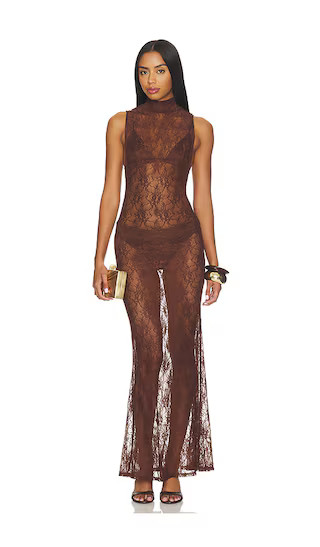 Dylan Maxi Dress in Dark Brown | Revolve Clothing (Global)