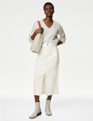 Lyocell™ Denim Midi Skirt | Marks & Spencer (UK)