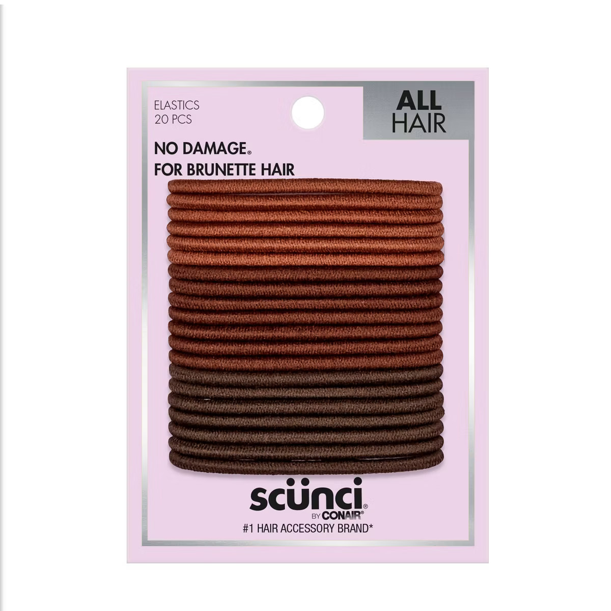 scünci No Damage Elastic Hair Ties - Browns - All Hair - 20pcs | Target