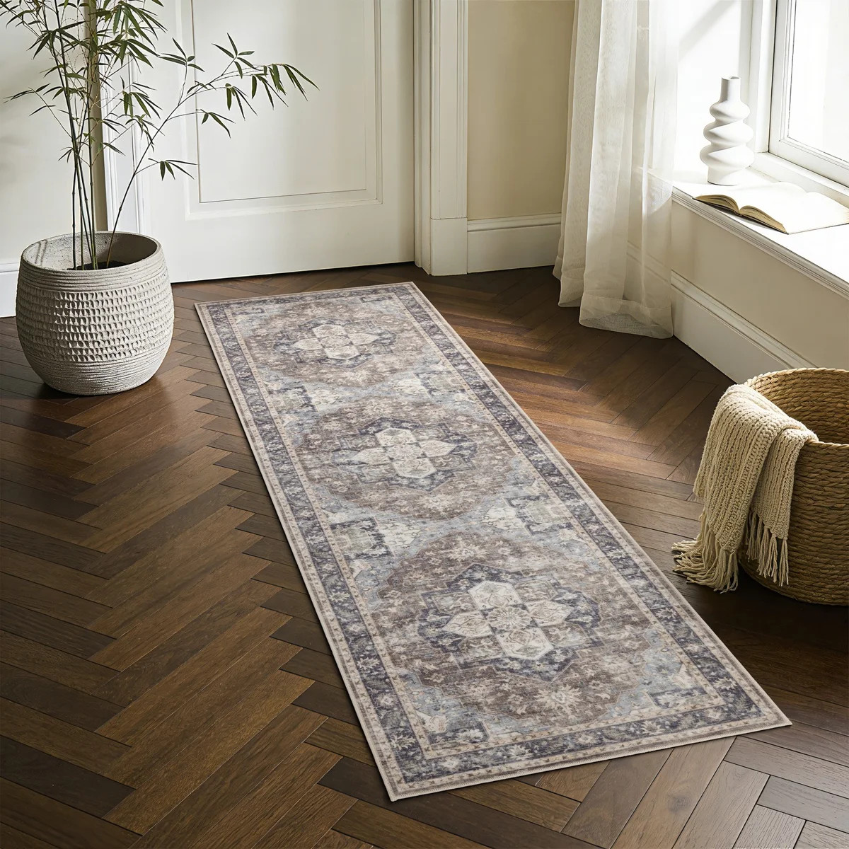 24''x83'' Runner Rug, Traditional Pattern, Indoor Outdoor Durable, Low Pile Design, Entryway Livi... | Wayfair North America