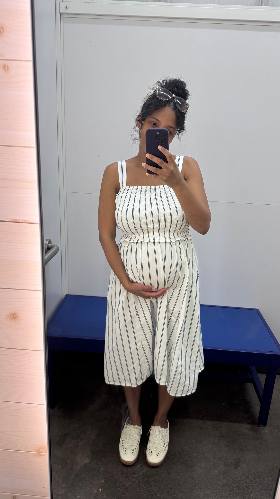 Old Navy smocked midi dress 
Wearing XS
Bump friendly dress 🤰
Spring / Summer dress 

#LTKmomlife #LTKSeasonal #LTKSaleAlert