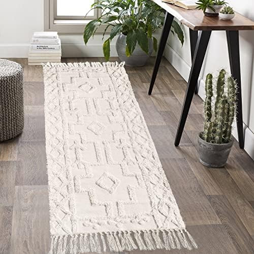 Uphome Runner Rug 2' x 6' Tufted Boho Hallway Rugs with Tassel Cotton Washable Tribal Accent Thro... | Amazon (US)