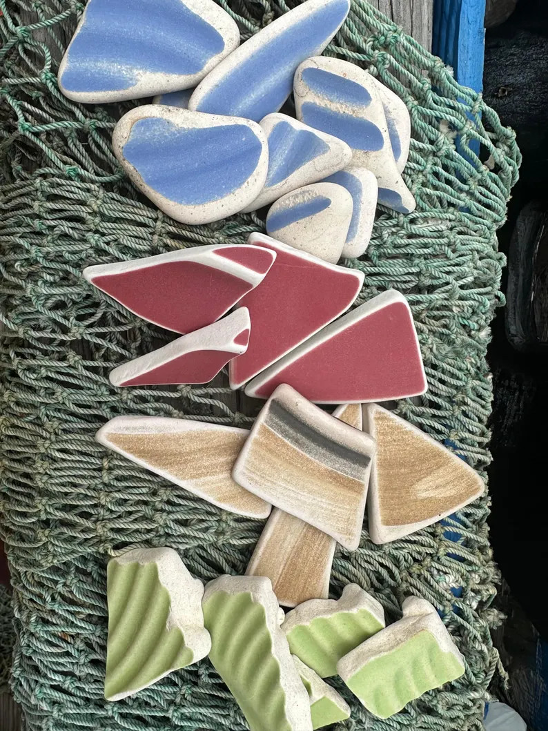 Hand Tumbled Pottery Pieces- Mosaic Crafts - Etsy | Etsy (US)