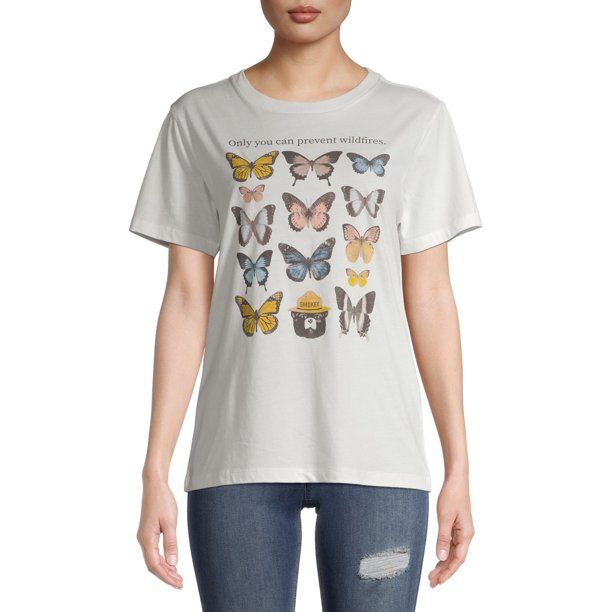 Gray by Grayson Social Women's Butterfly Short Sleeve Graphic T-Shirt | Walmart (US)