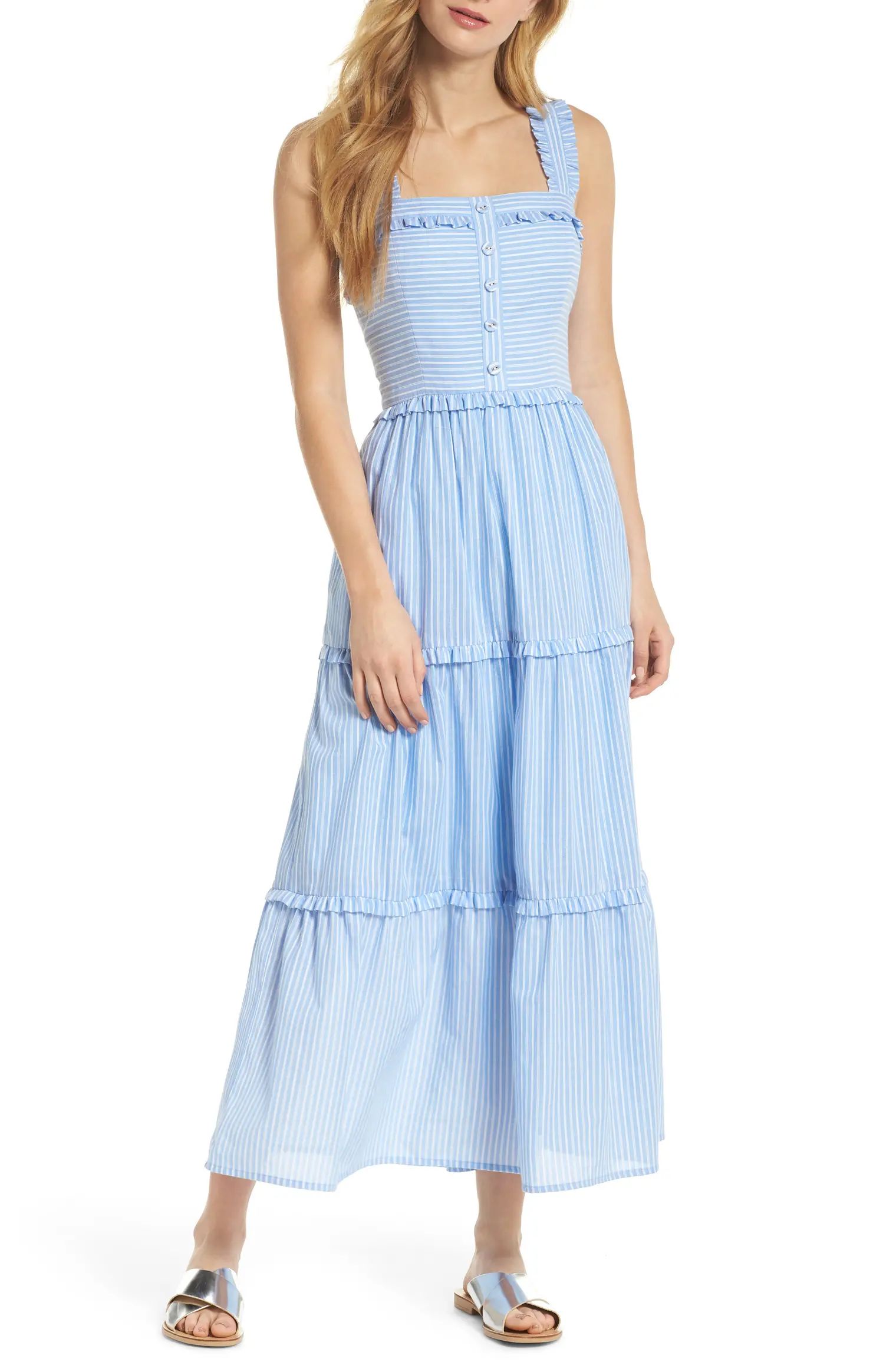 Courtney Rio Stripe Lawn Maxi Dress | Nordstrom