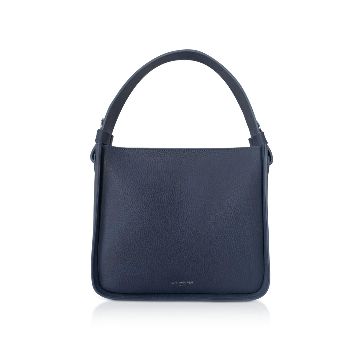 Duplo Medium Hammered Leather Top Handle Bag - Blue | Wolf & Badger