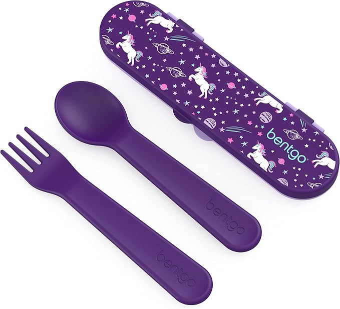 Bentgo® Kids Plastic Utensil Set - Reusable Fork, Spoon & Storage Case, PFAS- & BPA-Free, Easy-G... | Amazon (US)