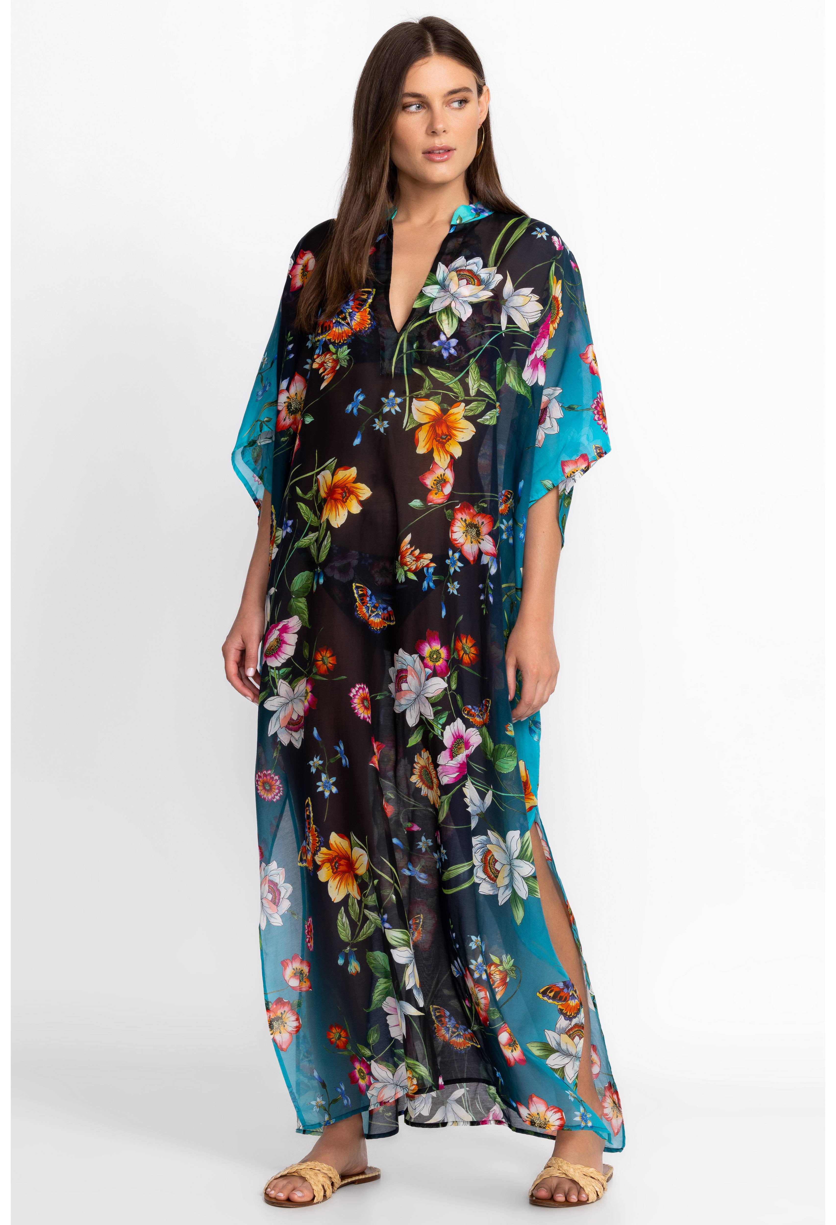 Ombre Garden Black Kaftan | Johnny Was | Johnny Was