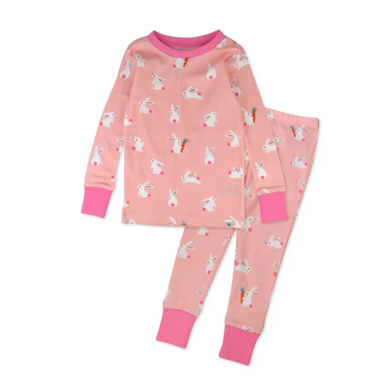 Honest Baby Clothing Organic Cotton Easter Toddler Boy/Girl 2-Piece Long Sleeve Pajama Set, Sizes... | Walmart (US)