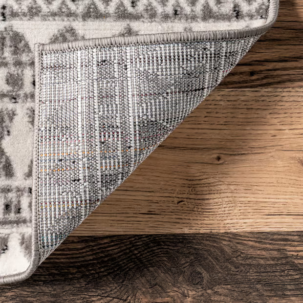 Gray Geometric Banded Area Rug | Rugs USA