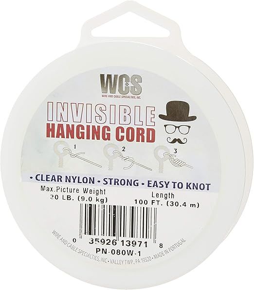 Hanging Solutions Invisible Hanging Cord, Clear | Amazon (US)