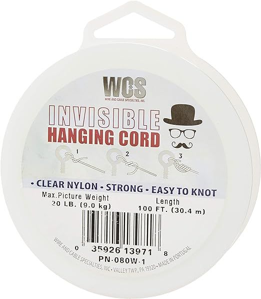 Hanging Solutions Invisible Hanging Cord, Clear | Amazon (US)