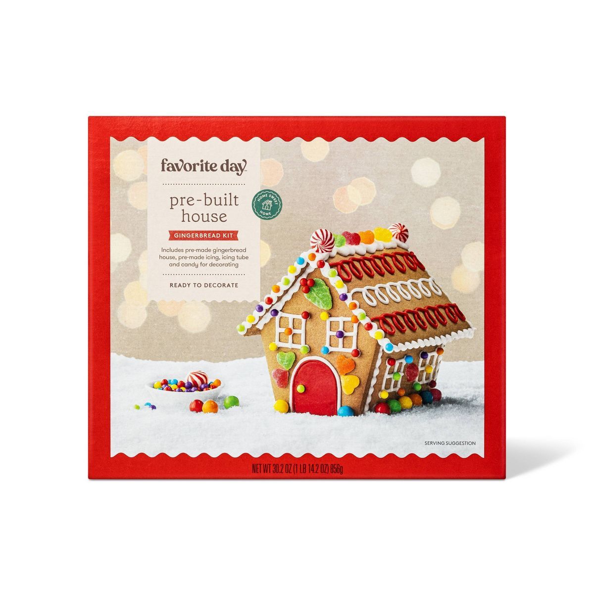 Holiday Pre-Built Gingerbread House Kit - 29.8oz - Favorite Day™ | Target