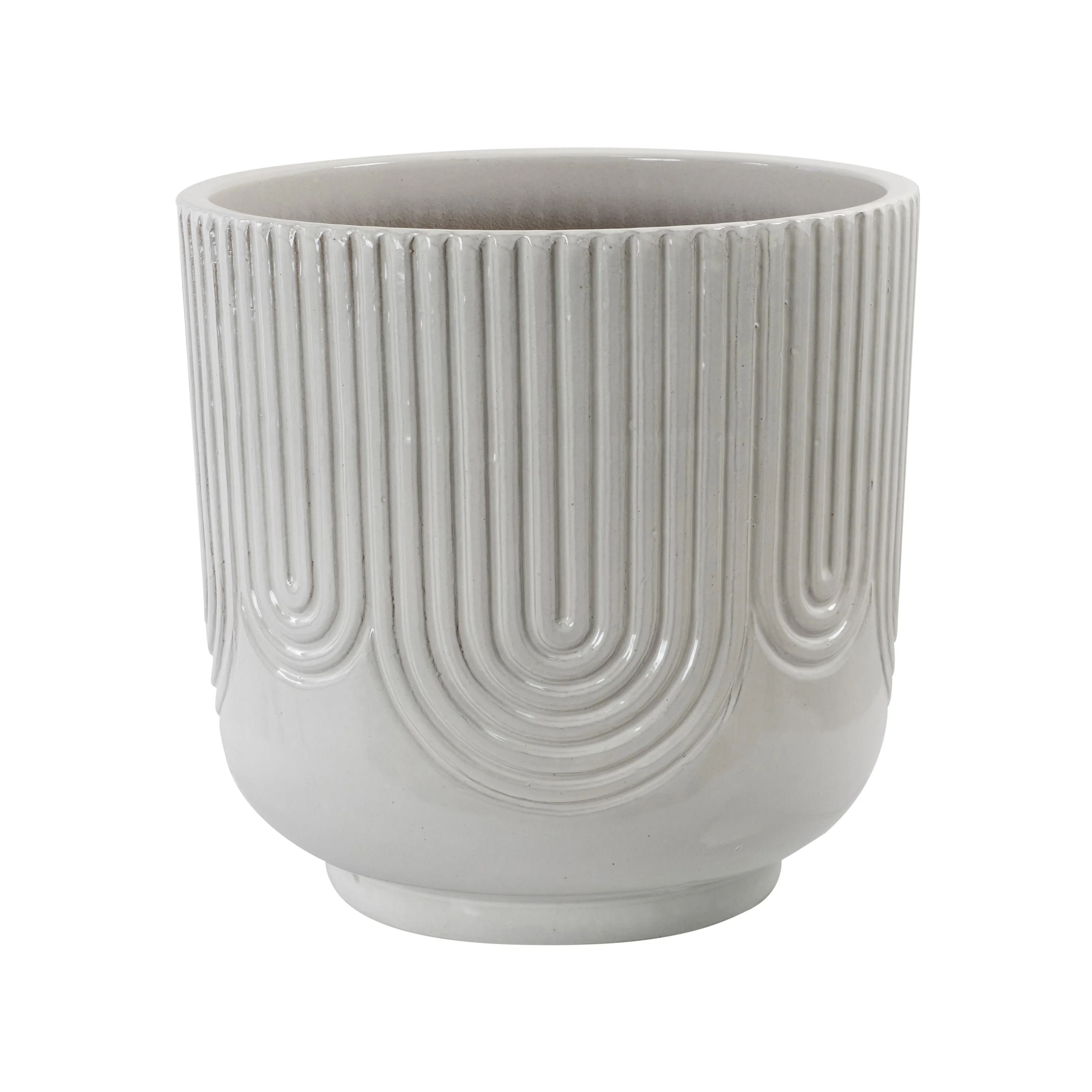 Beautiful 16" Porcini Pill Debossed Ceramic Planter by Drew Barrymore | Walmart (US)