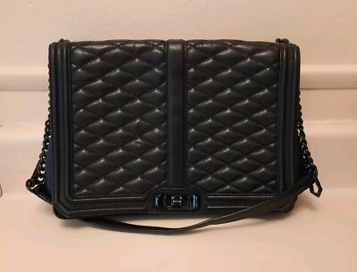 Rebecca Minkoff Black Genuine Leather Jumbo Love Bag | eBay AU