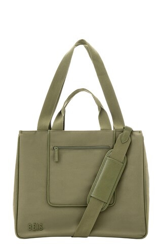 BEIS The East West Tote in Olive from Revolve.com | Revolve Clothing (Global)