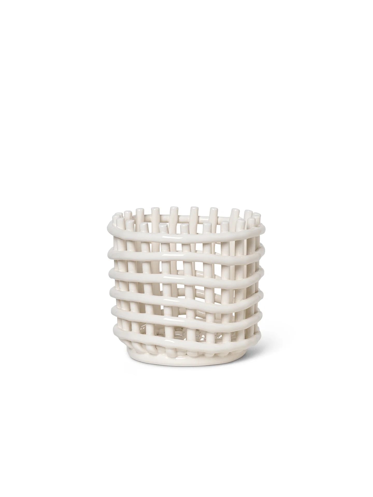 Ceramic Basket - Off-White in Various Sizes | Burke Decor